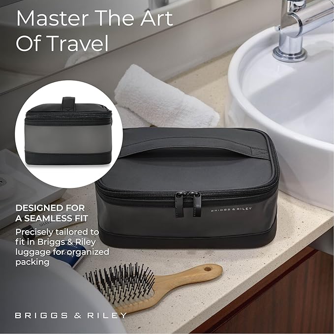 Briggs & Riley Toiletry Kit - Travel Bags for Women & Men, Organizer for Vacation, Dopp Kit for Bathroom Accessories, Makeup, & Skincare