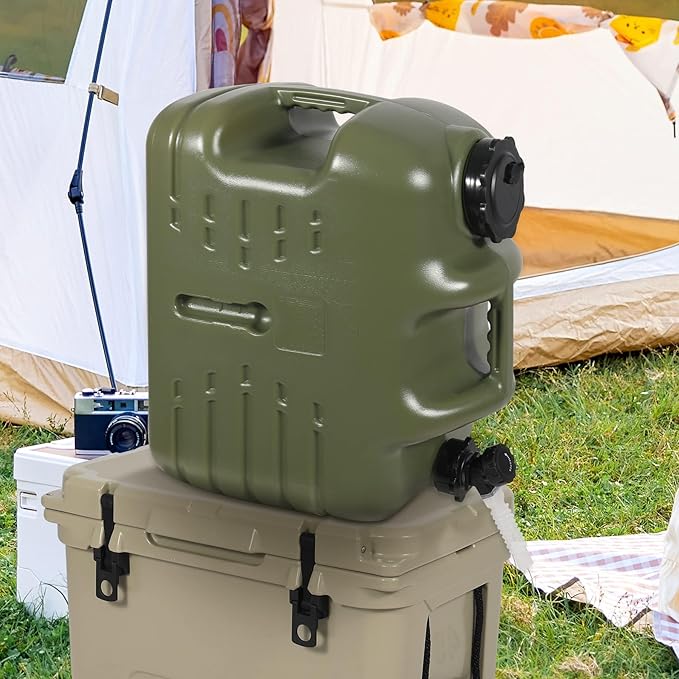 REDCAMP 5 Gallon/18.5L Portable Water Container with Spigot, Camping Water Jug, Water Tank, Portable Emergency Water Storage for Camping, Car, Hiking, Green, 2Pack