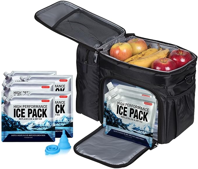 Reusable Ice Packs for Coolers Long Lasting Gel Freezer Packs for Cooler Bag Backpacks, Lunch Box, Cooler Bag, Keeps Food Cold Fresh (Set of 3)