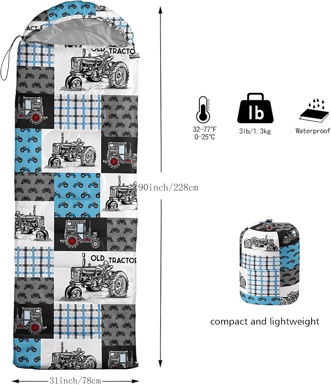 BSNTHO Camping Sleeping Bags,3 Season Warm & Cool Weather,Lightweight,Waterproof Sleeping Bags for Adults & Kids,Traveling,and Outdoors,Camping Gear Equipment