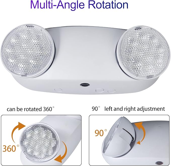 TANLUX LED Emergency Lights with Battery Backup, UL Listed, AC 120/277V, Hardwired Emergency Exit Light Fixtures for Business - 6 Pack(White)