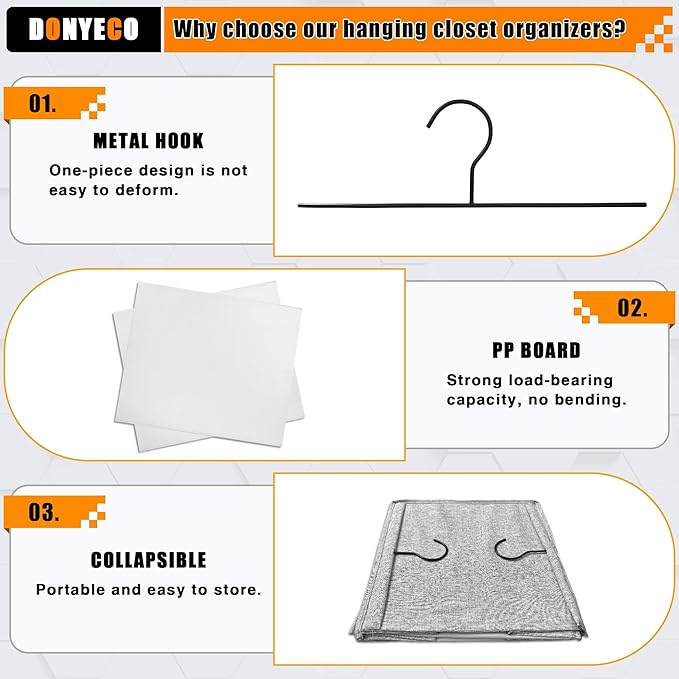 6-Shelf Hanging Storage Closet Organizer, Linen Rv Storage and Organization for Wardrobe, Inside, Camper Accessories, Nursery, Baby Room