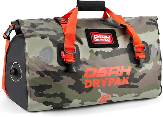 Waterproof Duffel Bag - Motorcycle Dry Bag Tail Bag with Large Storage Space, Waterproof Luggage Duffle Bags with Outer Mesh Zipper Pocket for Camping, Kayaking, Fishing & Traveling