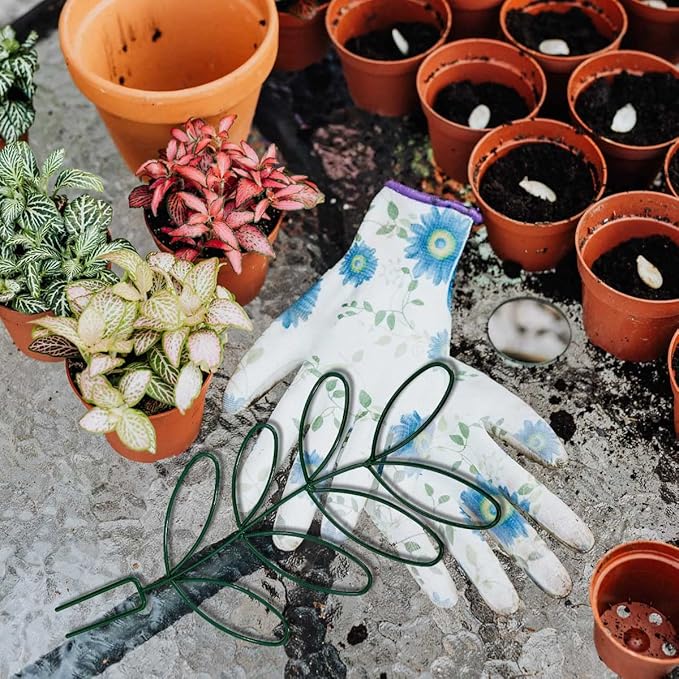 2Pack Indoor Plant Trellis Metal Wire Garden Trellis ，Small Climbing Leaf Shape Trellis for Garden Potted Plant Houseplant(Blackish)