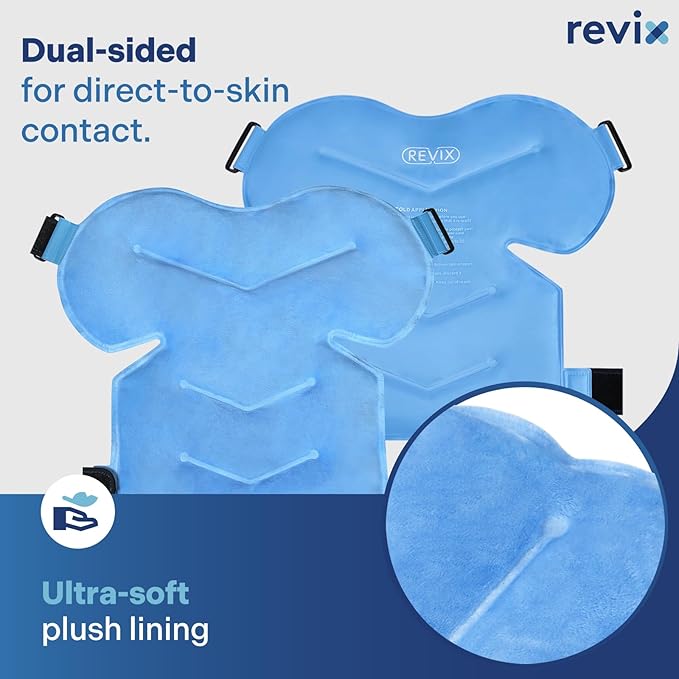 REVIX Shoulder Ice Pack for Rotator Cuff Cold Therapy, Arm Gel Ice Pack for Injuries Reusable, Flexible Cold Compression Wrap for Post-Workout Recovery, Fatigue and Shoulder Discomfort, Blue