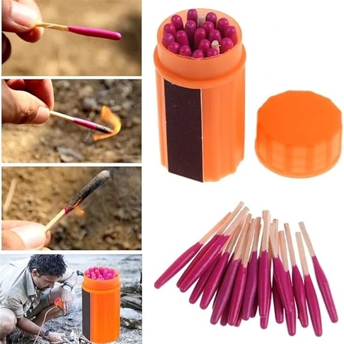 Waterproof Matches Survival Kit,Stormproof Matches with Case,20pcs Stormproof Fire Starter,20 pcs/Barrel Matches,Emergencys Fire Starter Matches for Hiking Camping Outdoor Surviva