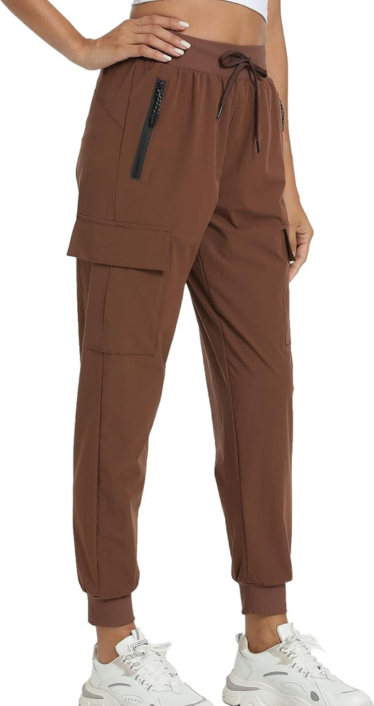 Kcutteyg Womens Water Resistant Hiking Pants with Pockets Quick Dry Soft Athletic Workout Joggers Pants for Camping Travel