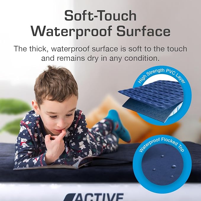 Active Era Luxury Camping Air Mattress with Built in Pump - Twin Air Mattress with USB Rechargeable Pump, Travel Bag - Single Air Mattress for Tent Camping