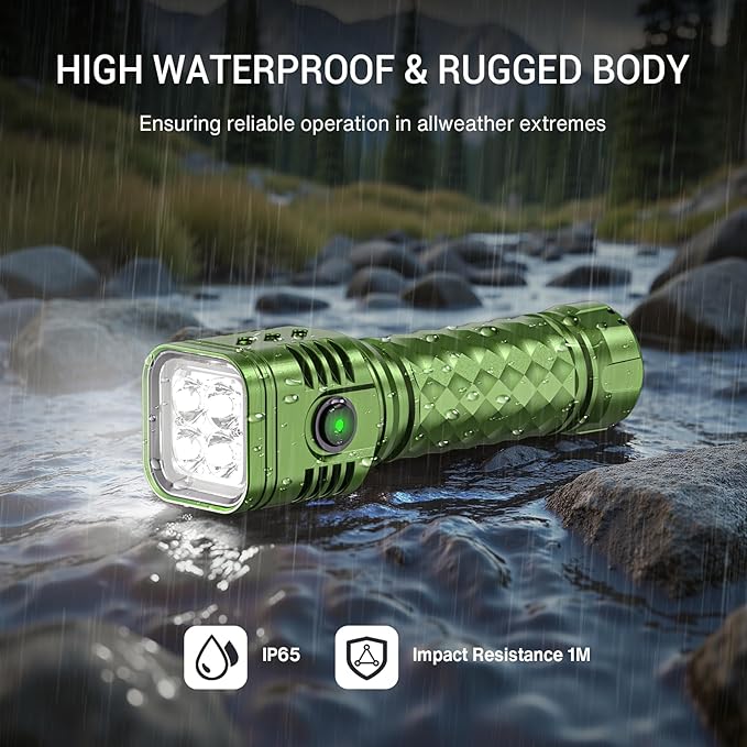 Rechargeable Flashlights High Lumens, Metal Flashlights Rechargeable, Super Bright Flashlight, Waterproof Tactical Flash Light, High Powered 2000 Lumens for Emergency Home Camping Essentials