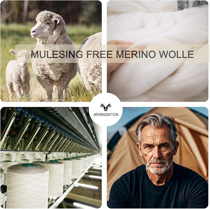 MERINNOVATION Merino Wool Base Layer Set for Men 100% Merino Wool Thermal Underwear Long Sleeve