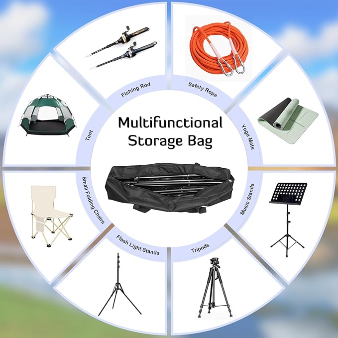 INFANZIA 35 inch Duffel Travel Sports Equipment Bag, 2PCS Long Luggage Bag with Upgrade Zipper Water Resistant, Extra Large Foldable Storage Bag for Camping, Tent, Tripod, Fishing