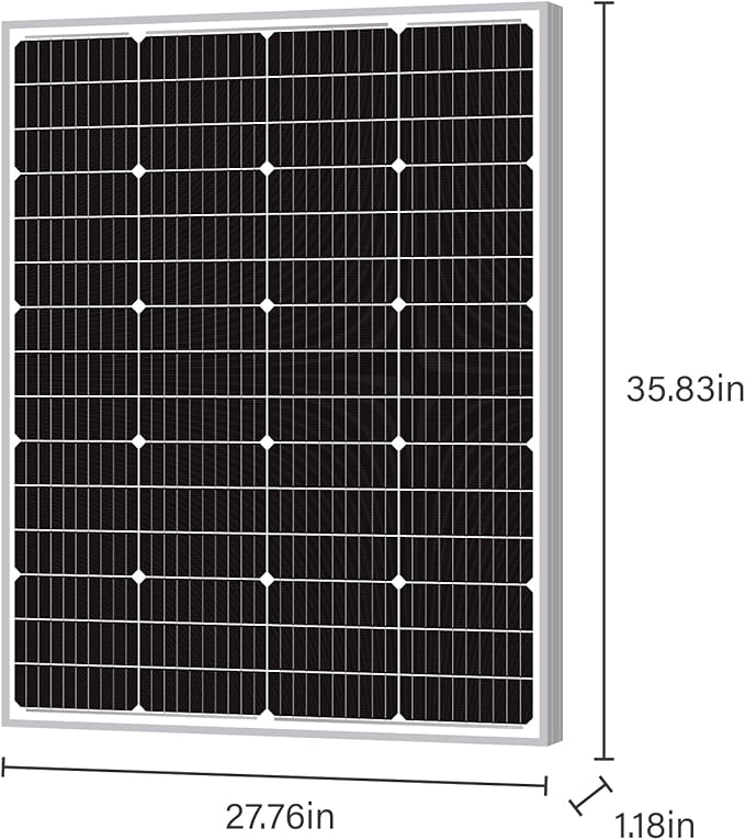 Newpowa 9BB 120W Solar Panel - High-Efficiency Monocrystalline PV Module for 24V Off Grid System, RV, Boat, Camper, Trailer, Gate Opener