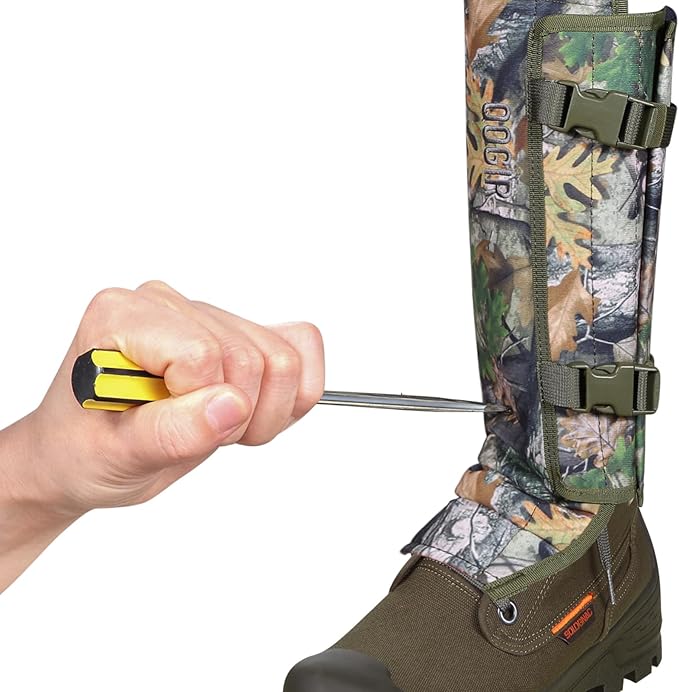 QOGIR Snake Gaiters 3 Pack: Durable Snake Guards for Hunting, Snake Gaiter Leggings for Men & Women, Snake Bite Protection for Lower Legs, Snake Proof Gaiters