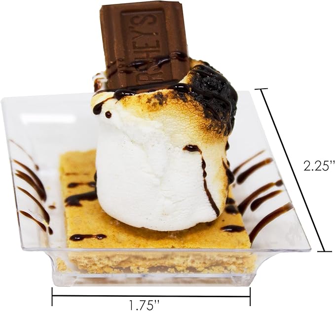 720 Pack Tiny Square Clear Plastic Tray Mini Appetizer Plates for Party Mini Serving Tray Small Appetizer Serving Sauce Dish Clear Disposable Dessert Plates for Events CMJJ