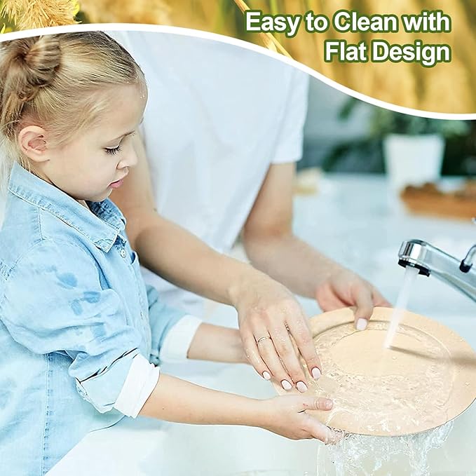 shopwithgreen 10 Inch Wheat Straw Dinner Plates, 6 Pack Unbreakable Sturdy Plastic Reusable Plates, Microwave and Dishwasher Safe Plates Set, Non-Toxic, BPA Free