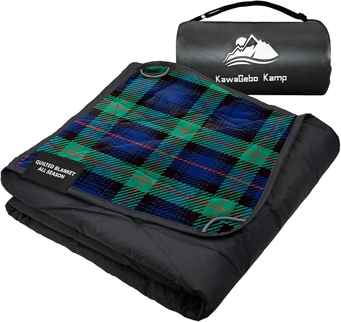 Outdoor Waterproof Blanket, Foldable Fleece Stadium Blanket for Outdoor Sports Event, Camping, Concerts, Car, Pet, Picnics - Windproof, Wearable, Machine Washable 80" x 58"