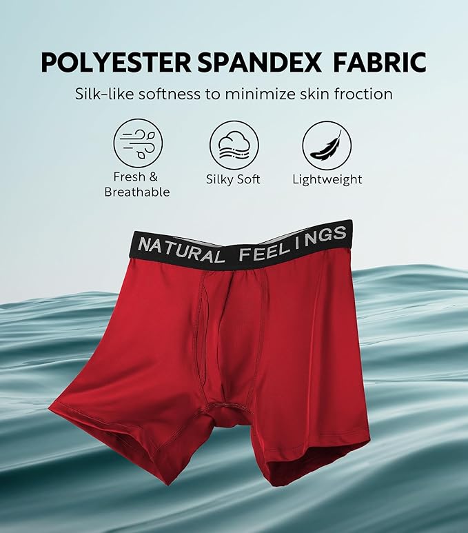 Natural Feelings Mens Underwear Coolzone Boxer Briefs for Men Pack Stretch Performance Quick Dry Sports Underwear