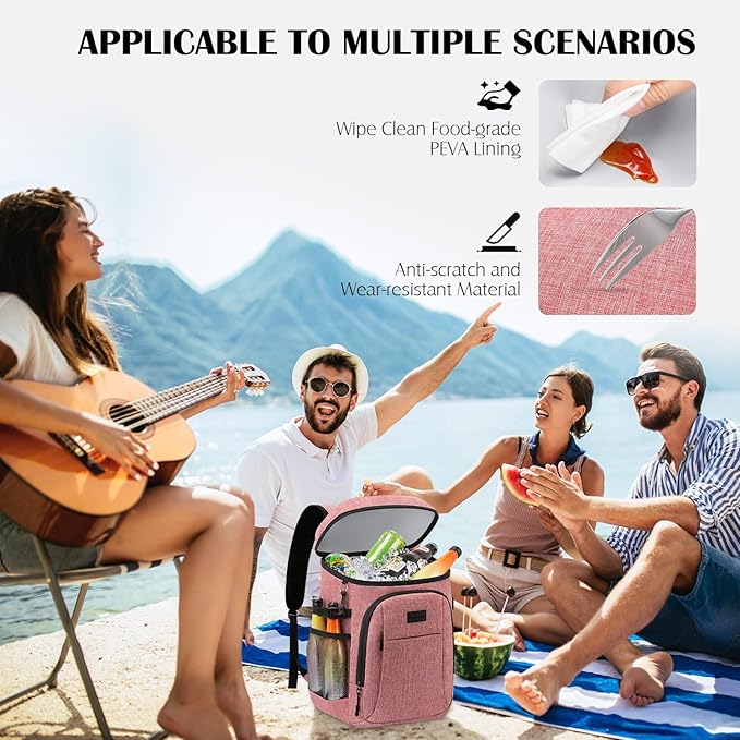 Tuwubi Cooler Backpack 35/42 Cans, Backpack Coolers Insulated Leak Proof for Men Women, Waterproof Soft Sided Lunch Camping Beach Travel Ice Chest Backpack Cooler Bag