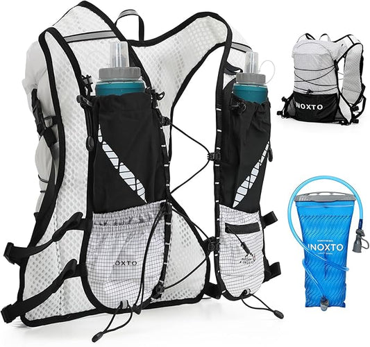 Running Hydration Vest Backpack, Lightweight Water Backpack with 1.6L Water Bladder Daypack for Women Men,Adjustable Running Vest Pack for Trail Running Hiking Cycling Race Marathon