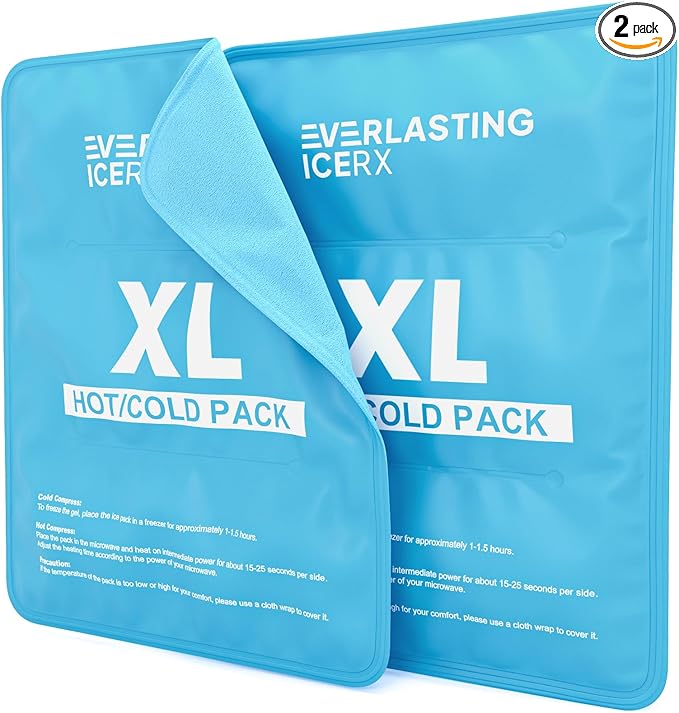Reusable Ice Pack for Injuries | 11" x 14.5" - 2 Pack XL | Hot & Cold Pack | Large Ice Pack for Back Pain Relief, Soft Ice Packs Reusable, Flexible When Frozen