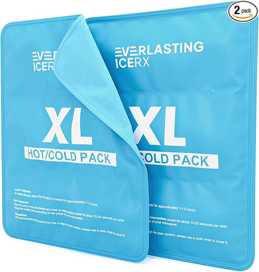 Reusable Ice Pack for Injuries | 11" x 14.5" - 2 Pack XL | Hot & Cold Pack | Large Ice Pack for Back Pain Relief, Soft Ice Packs Reusable, Flexible When Frozen