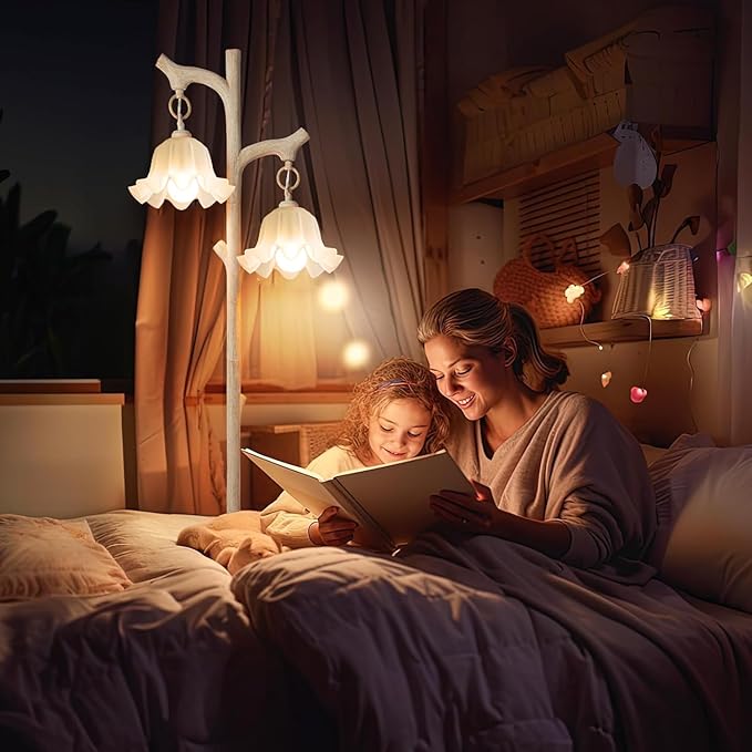 Plastic Lampshades Set of 5, Flower Lampshades 3.7" Top x 7.7" Bottom x 4.5" High, Seaside village Table lamp, Floor Lamps, Pendant Light, Wall Light Replacement Lampshade