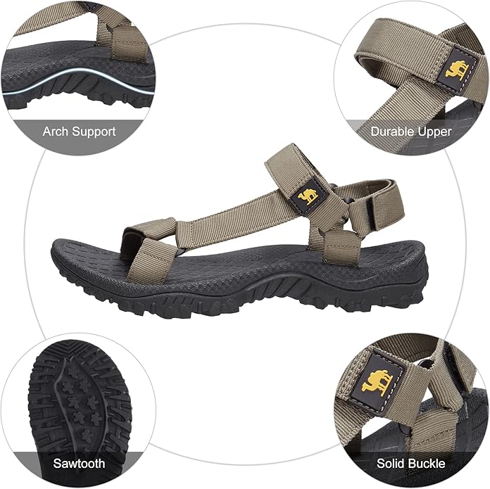 CAMEL CROWN Hiking Sport Sandals for Men Anti-skidding Water Sandals Comfortable Athletic Sandals for Outdoor Wading Beach