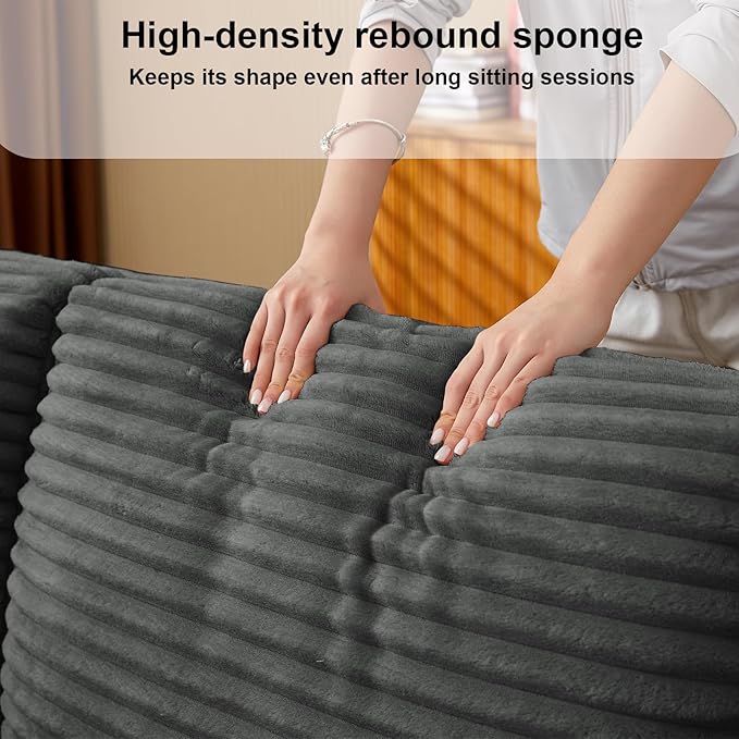 Convertible Corduroy Sofa Bed with USB Charging Port & Cup Holders, 68.11" Foldable Sleeper Chair with Armrests & Pillows, 3-in-1 Floor Futon for Living Room, Bedroom, Guest Room