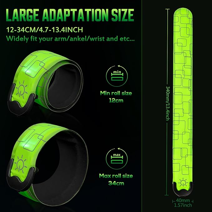 LED Armband for Running (2 Pack), Light Up Armbands Rechargeable, Running Lights, High Visibility Reflective Running Gear for Running Walking Cycling