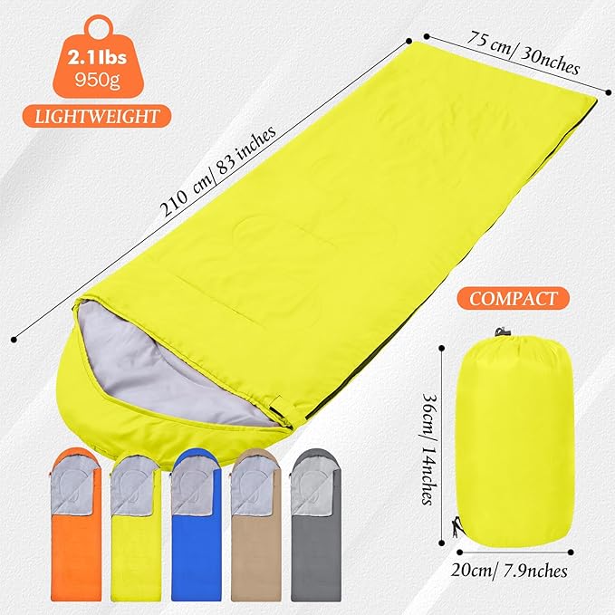 10 Pcs 0 Degree Camping Sleeping Bags Bulk for Adults Cold Weather Sleeping Bags 4 Season Warm Waterproof Lightweight with Compression Sack for Backpacking Hiking Travel Homeless
