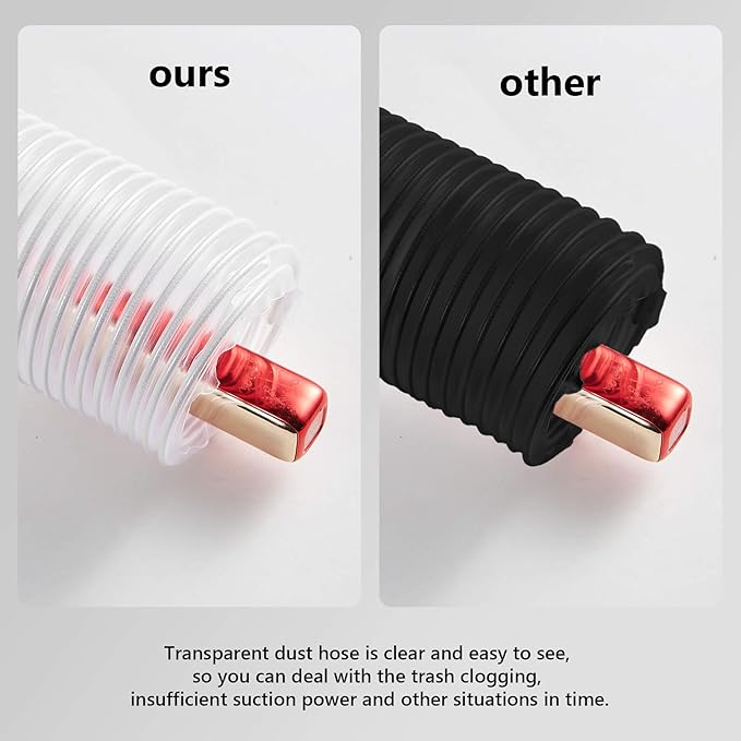 2 1/2" x 10' PVC Clear Dust Collection Hose, Puncture Resistant Fume Collection Hose with 4 Pieces Stainless Steel Clamps, Suitable for Dust Woods Debris Collection