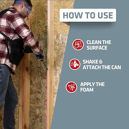 KRAKEN BOND Drywall & Panel Adhesive Foam - (12x24oz) Heavy-Duty, Fast-Curing Construction Adhesive for Concrete, Wood, and Heat Insulation Applications - 12 Pack