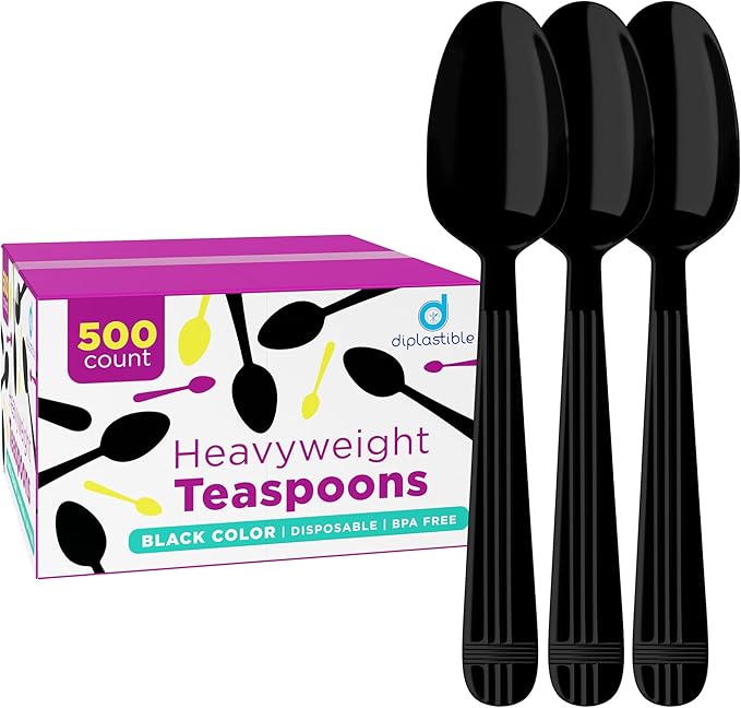 Plastic Spoons Heavy Duty - Disposable Spoons Plastic Utensils - Plastic Cutlery For Parties And Events Pack Of 500 (Tea Spoons)