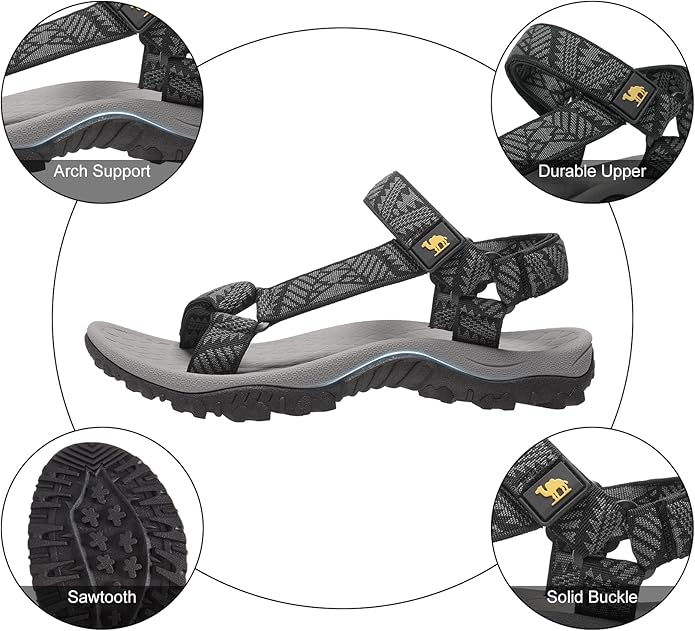 CAMEL CROWN Hiking Sport Sandals for Men Anti-skidding Water Sandals Comfortable Athletic Sandals for Outdoor Wading Beach