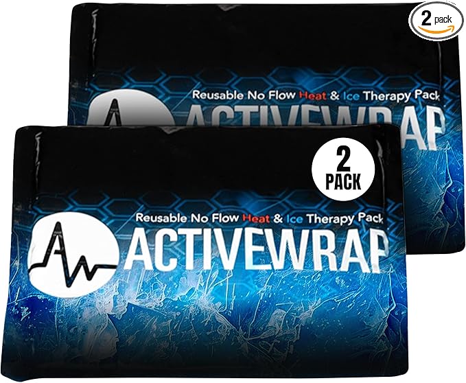 Ice Packs for Injuries Reusable, Hot Cold Packs for Pain Relief, First Aid & Injury Recovery. 2 individual pack covers included to use in ActiveWrap Foot,Wrist & Elbow Ice Wraps Small, 4.5x 6.5 inches