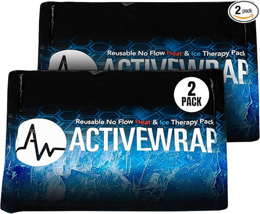 Ice Packs for Injuries Reusable, Hot Cold Packs for Pain Relief, First Aid & Injury Recovery. 2 individual pack covers included to use in ActiveWrap Foot,Wrist & Elbow Ice Wraps Small, 4.5x 6.5 inches