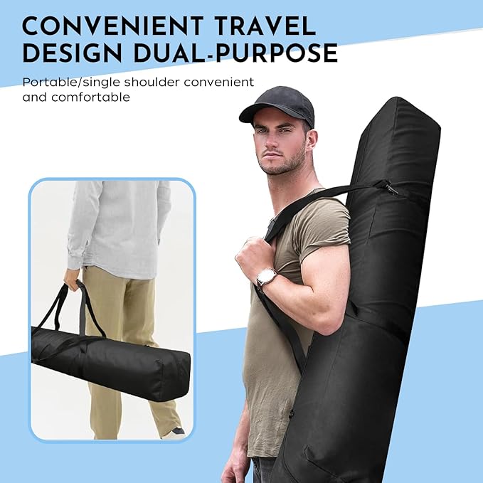 Patio Umbrella Storage Bag 600D upgraded Waterproof Outdoor Hammock Storage Bag Fits for Home Storage Carrying Traveling & More Patio Hammock and Steel Stand Storage Bag 67" Lx 7" Wx 7" H (black)