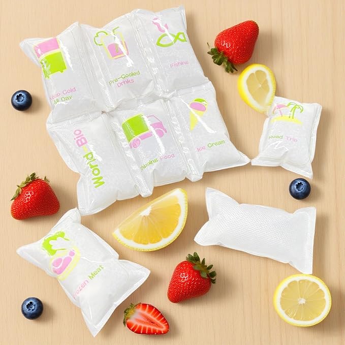 WORLD-BIO Dry Ice Packs for Shipping & Coolers, Shipping Ice Sheets for Coolers Reusable, Long Lasting Dry Ice for Shipping Food, Keep Food Drink Cold,17'' X 9.3'' 96 Cells