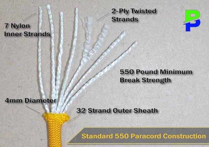 BORED? PARACORD! 550 lb Paracord - Ideal for Crafting, Camping, DIY Projects, Active & Military Outdoors - Strong Survival Rope - Tactical Parachute Cord Type III - Coyote Brown 100 Feet
