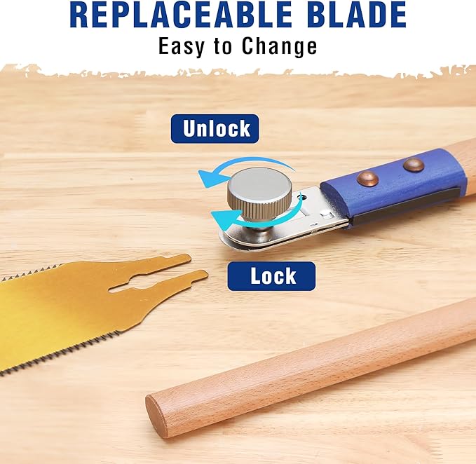 WORKPRO 10 Inch Japanese Pull Saw, Double-Edged Hand Saw for Wood Cutting with 7-10&18 TPI, SK5 Flexible Blade, Non-Slip Beech Handle for Woodworking