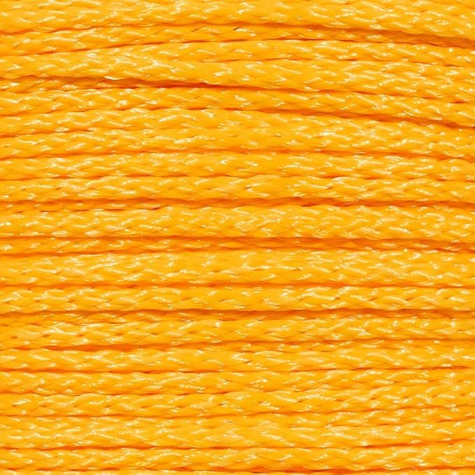Hollow Braid Polypropylene Rope (5/16 Inch, 50 Feet, Yellow) - Barrier Rope - Trail Marking, Crowd Control, Golf Courses
