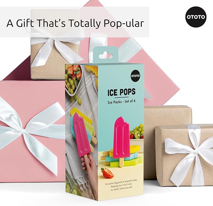 OTOTO New - Ice Pops Popsicle Ice Packs for Lunch Boxes - Funny Gifts, Cute Kitchen Accessories, Cool Kitchen Gadgets, White Elephant Gifts Kitchen Gifts, Reusable Ice Packs for Cooler Cold Packs