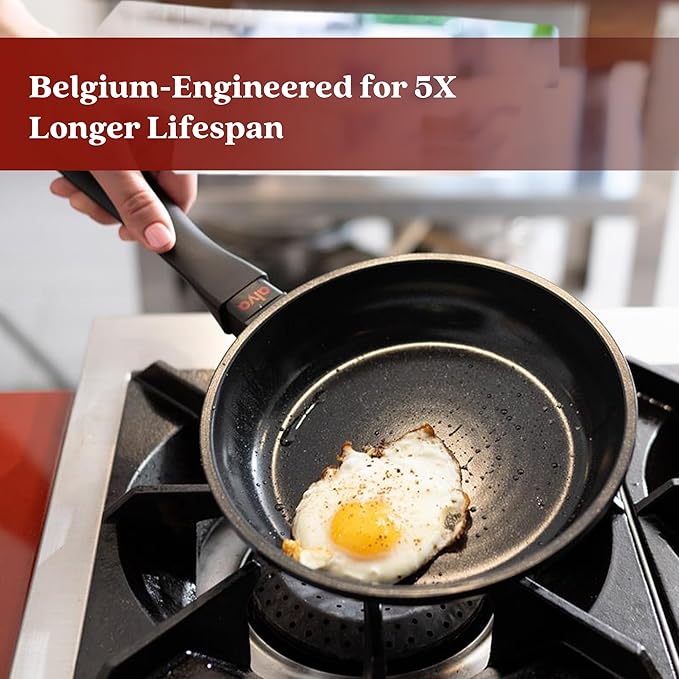 Alva Energy 11" Premium Ceramic Nonstick Frying Pan - PFAS/PTFE-Free Non-Toxic - Fast Even Heating - Stay-Cool Handle - Lightweight & Dishwasher & Induction Safe - Back