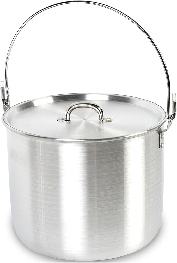 AceCamp Nested Pot Aluminum Lightweight Cooking Pot Set Outdoor Large Stock with lid and folding handle - 4L,8L,12L
