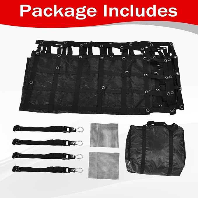 Heavy Duty 105" x 120" Truck Bed Cargo Net with Adjustable Cam Buckles & S-Hooks & Cross Strap,8.75' x 10' Cargo Net with 1500LBS Capacity for Pickup Truck Bed Trailer SUV Jeeps