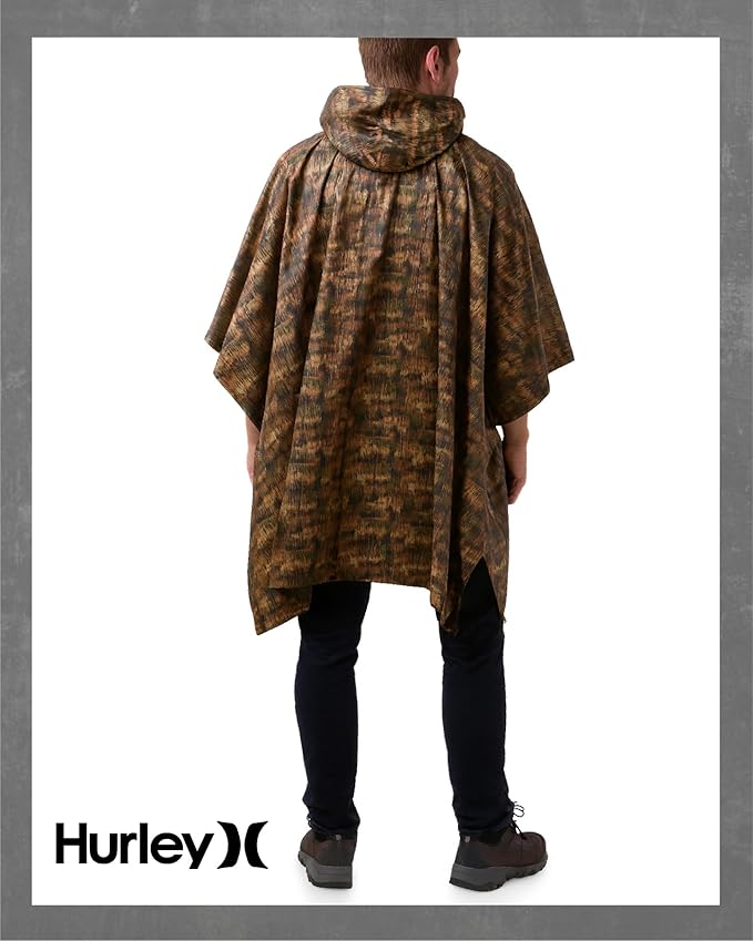 Hurley Ponchos Adult - Waterproof Rain Ponchos for Adults, Lightweight Packable Rain Poncho for Hiking, Camping & Emergency