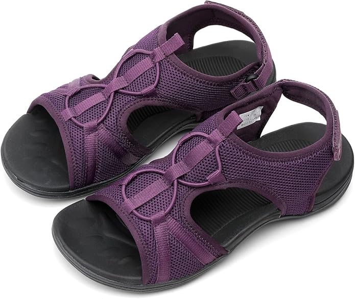 UBFEN Womens Hiking Sandals Comfortable Walking Sandals Summer Sport Breathable Arch Support
