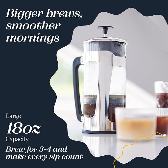 ESPRO - P5 French Press Coffee Maker – Patented Double Microfilter for Sludge and Grit Free Coffee – Made in Taiwan, Black, 18 oz