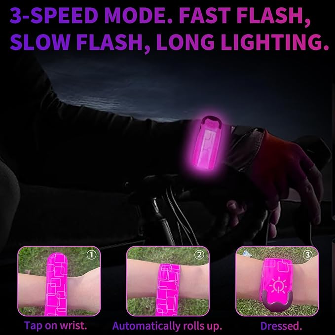 Running Lights for Runners, Walking Light for Night Walking, Running Lights & Walking Light with Colors & 3 Modes, Reflective Running Gear, Running Essentials for Women or Men 2-Pack