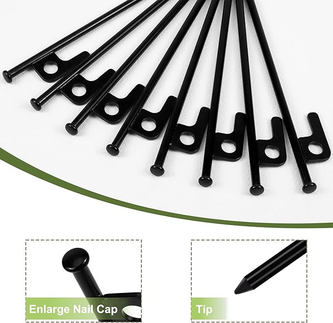 16 Pack Tent Stakes Heavy Duty Forged Steel Camping Stakes for Ground Outdoor Decorations Canopy